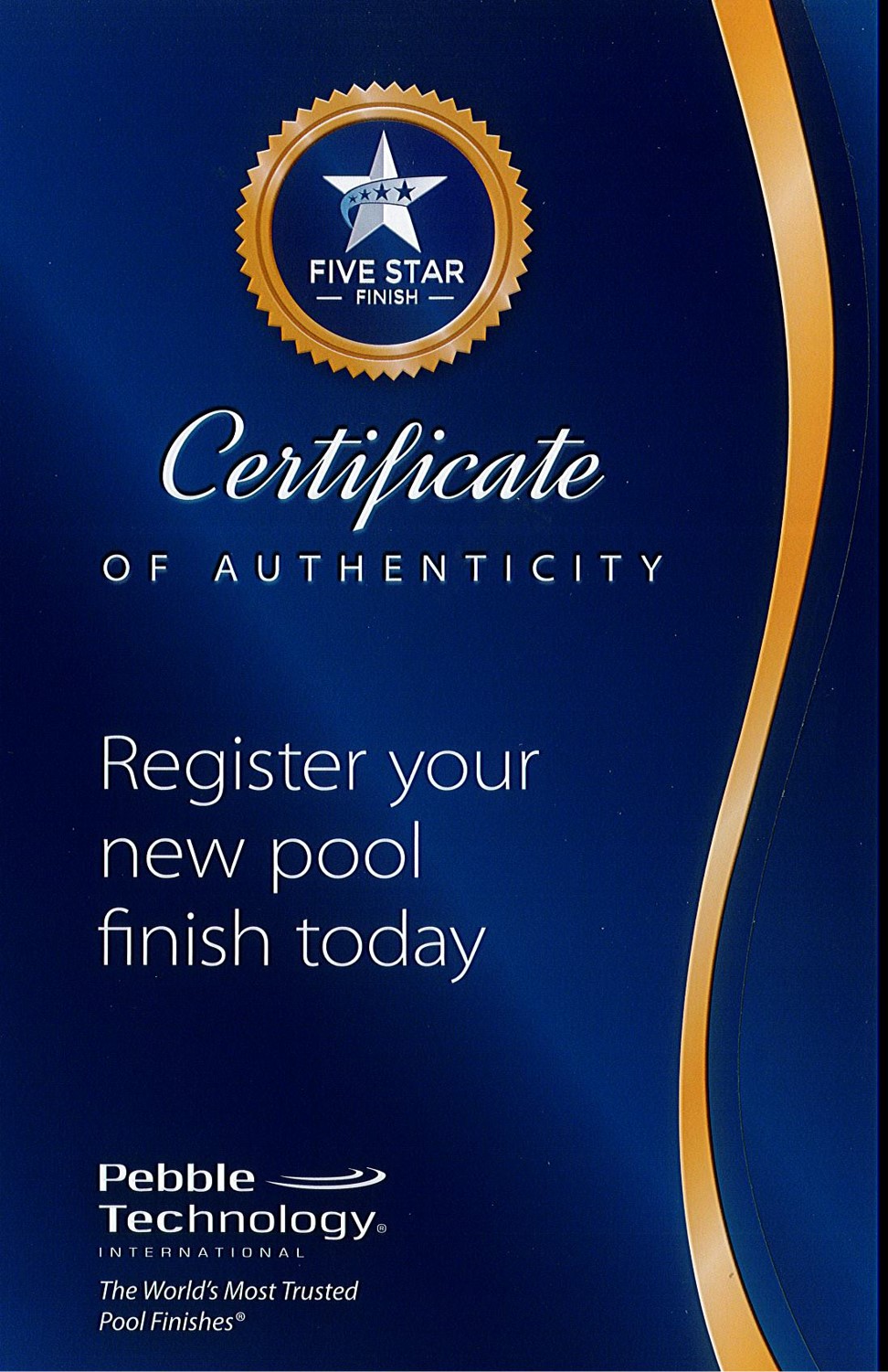 PTI Certificate of Authenticity: samples.pebbletec.com